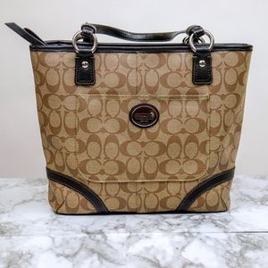 COACH F18917 Heritage Peyton Brown PVC Tote